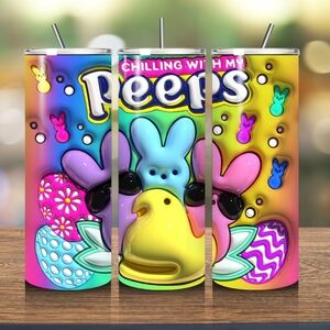 New 20 oz stainless steel Theme tumblers W/ Straw